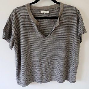 Madewell Hemp-Cotton Split-Neck Crop Tee